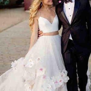 Wedding Dresses import placeholder for spaghetti straps off white two piece wed 160219849