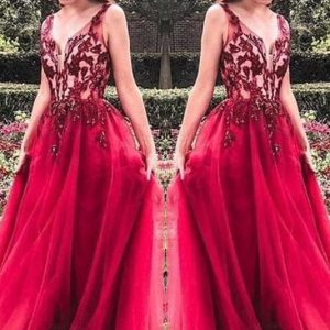 import placeholder for unique red v neck tulle appliques prom d 160220520